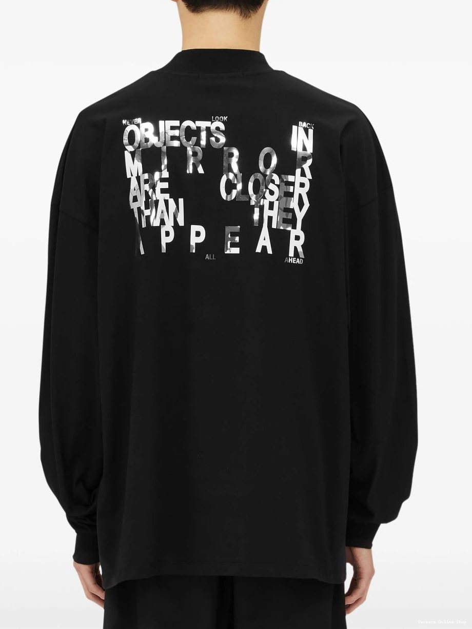 Cheap slogan-print T-shirt Versace long-sleeve Women 0711